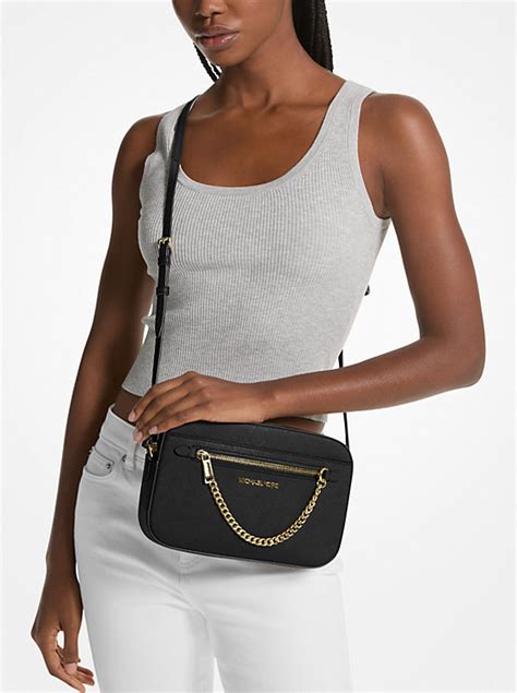 michael kors jet set large studded saffiano leather crossbody bag|Michael Kors lg ew crossbody.